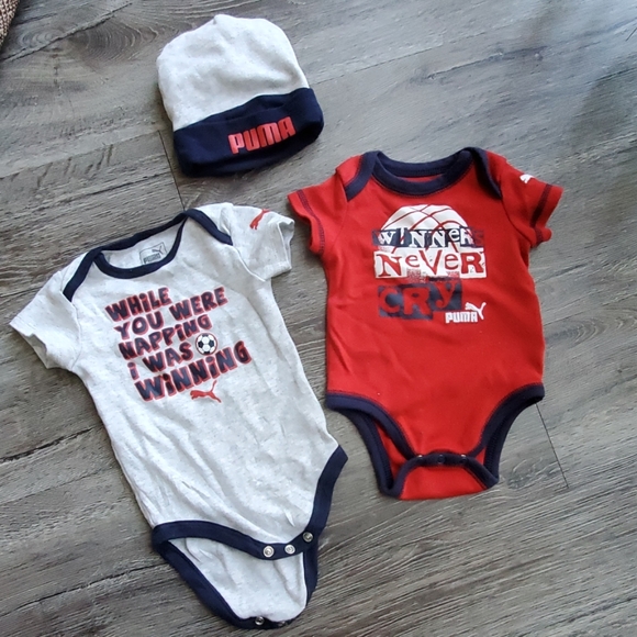 Puma Other - Puma Infant Onesie and Hat Set 0/6 and 0/3